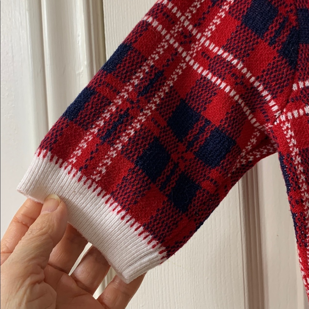 🌷3 for $25🌷SHEIN, US 6, Red Black & White Plaid Bodycon Sweater Dress - Picture 5 of 10